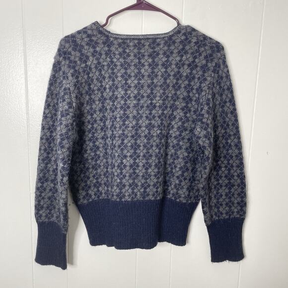 Vintage Newton Trading Sweater Size Medium Petite Wool Angora Argyle Heritage - Picture 2 of 5